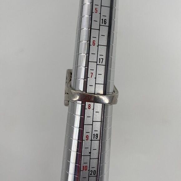 Sterling Silver Faceted Green Chalcedony Gemstone Ring Square‎ Womens Sz 8.25 - Picture 7 of 9